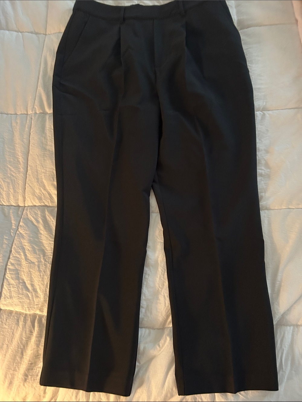 EXPRESS Podcaster Dark Navy Blue Straight-Leg Dress Pants
